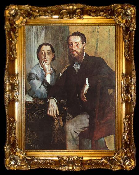 framed  Edgar Degas The Duke and Duchess Morbilli, ta009-2